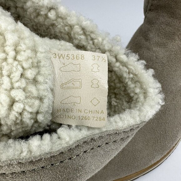 Prada Women's Calzature Donna Montone Fango Suede Sherpa Boots EU 37.5 / US 7 - Picture 12 of 17